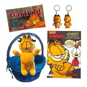 Garfield Gift Basket – Plush, Books, Coloring & Keychains – Kids or Fan Gift Set